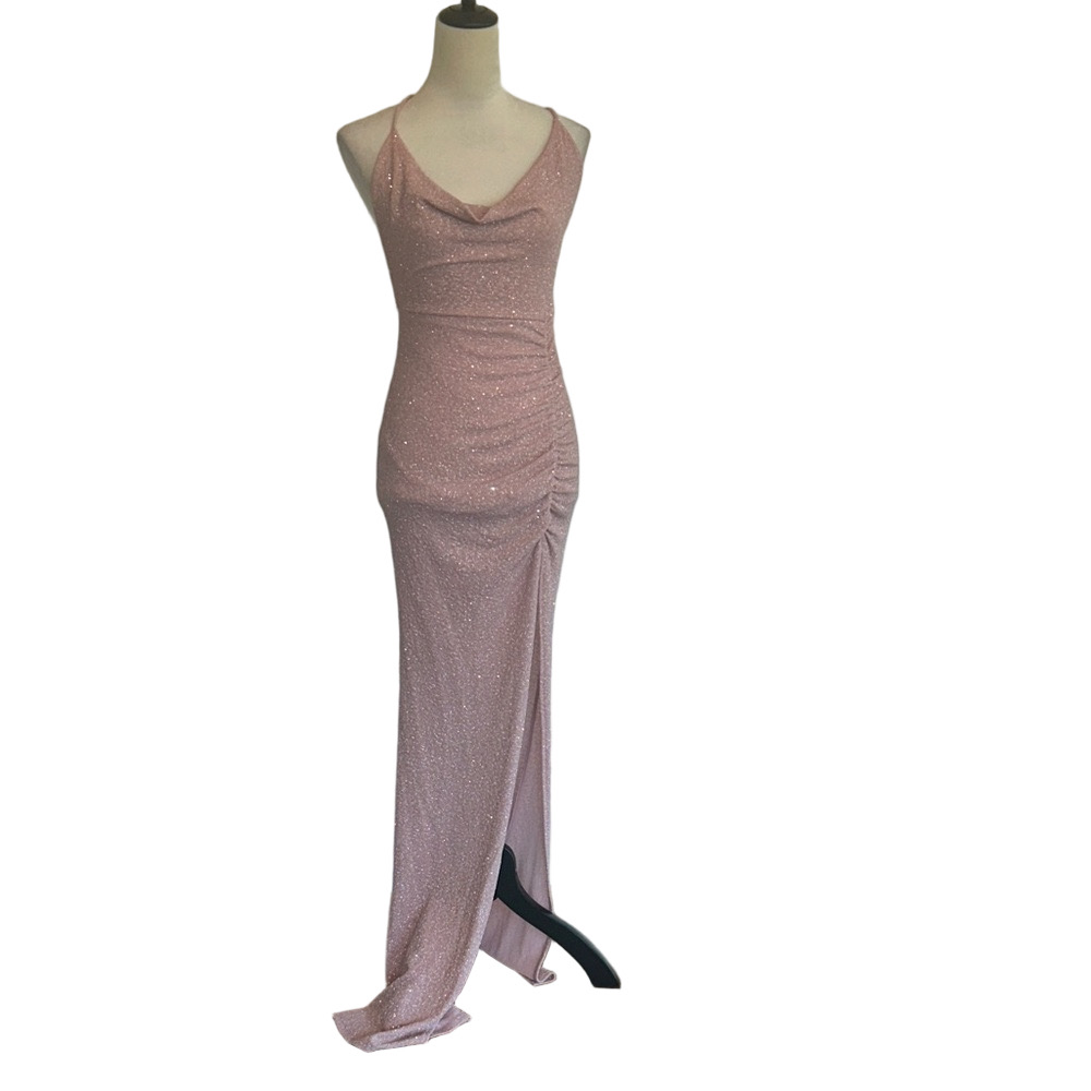 Windsor: Elegant Pink Sparkle Gown: Size M